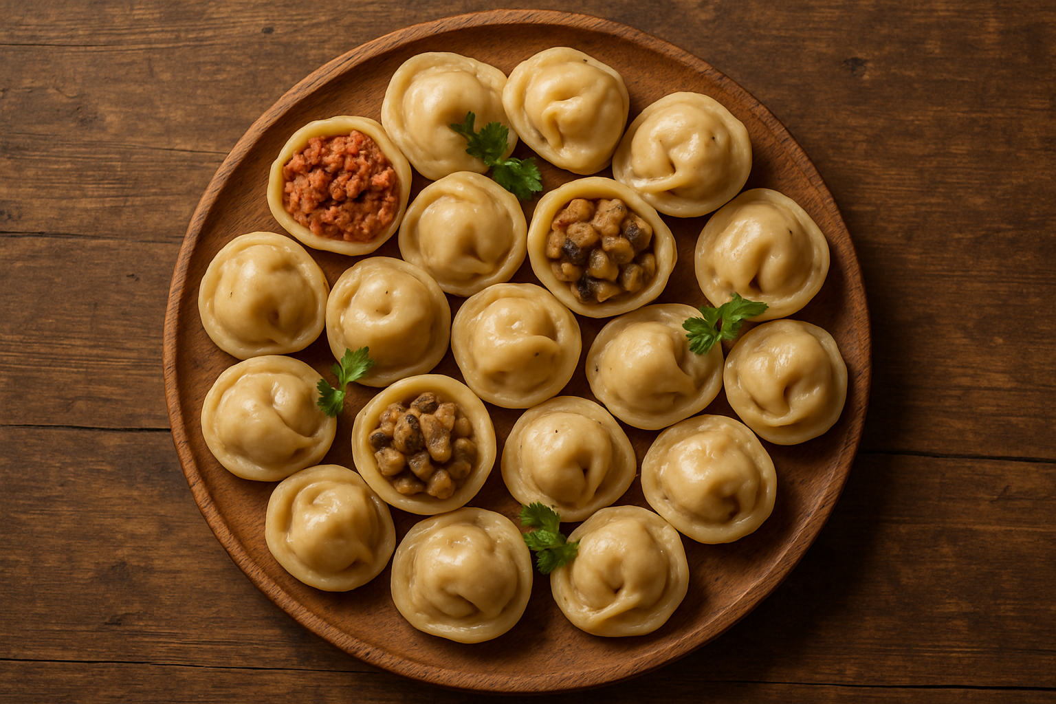 Пельмени с разными начинками